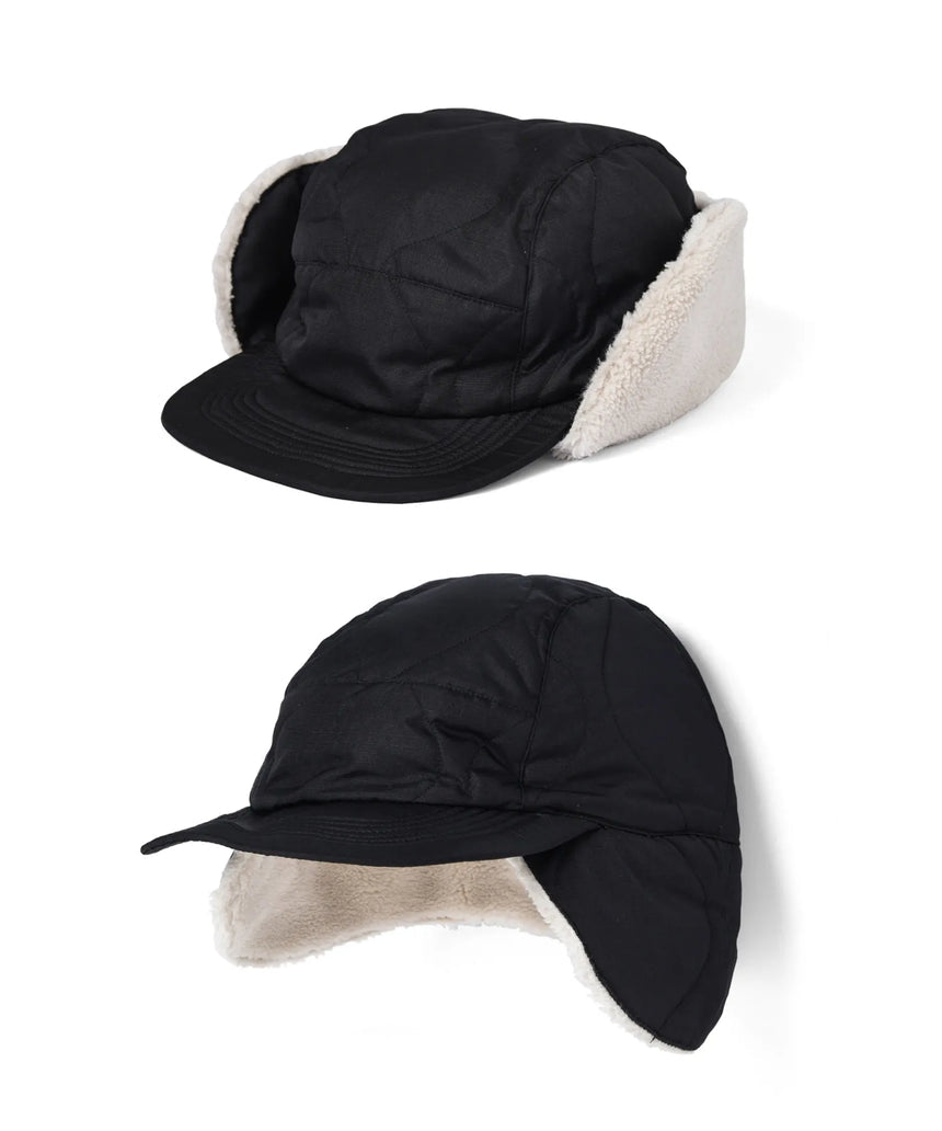 Military Reversible Down Cap - Black/Cream