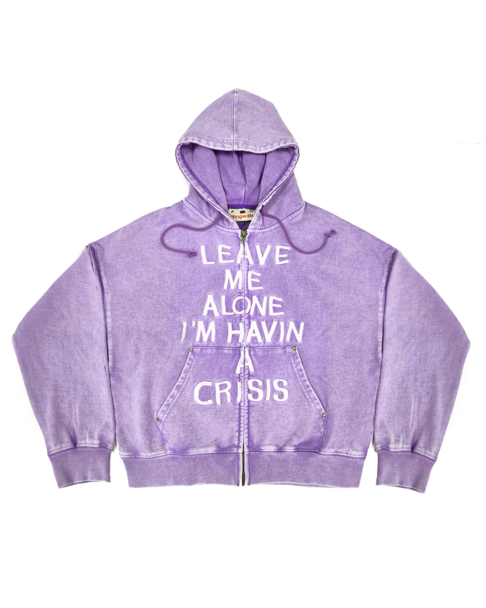 Crisis Zip Up Hoodie - Acid Purple