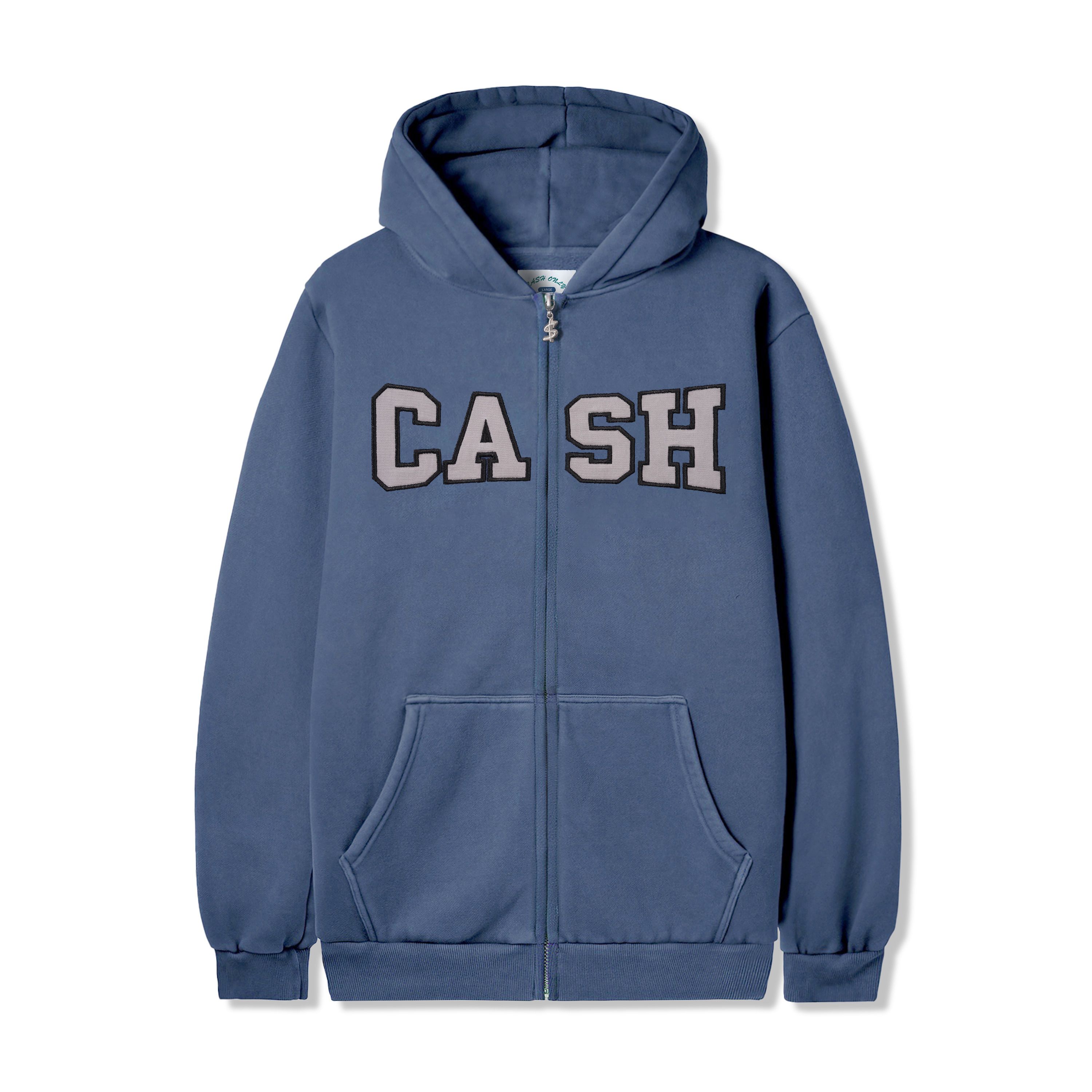 Campus Zip-Thru Hoodie - Washed Denim