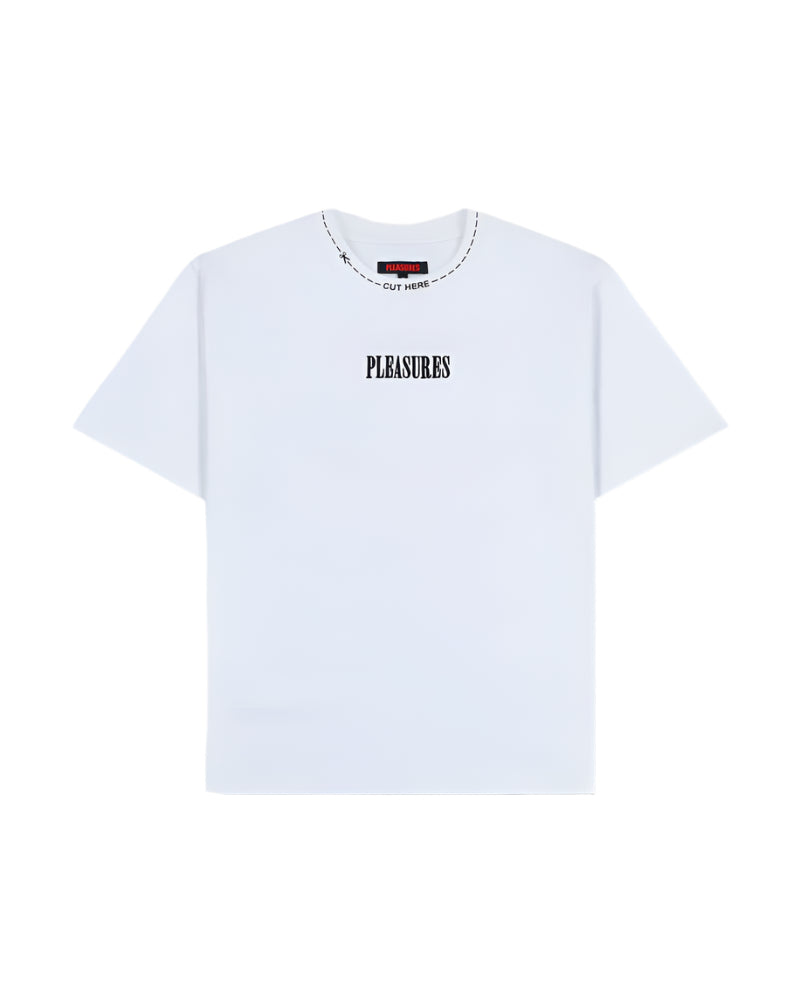 Cut Here Heavyweight Tee - White