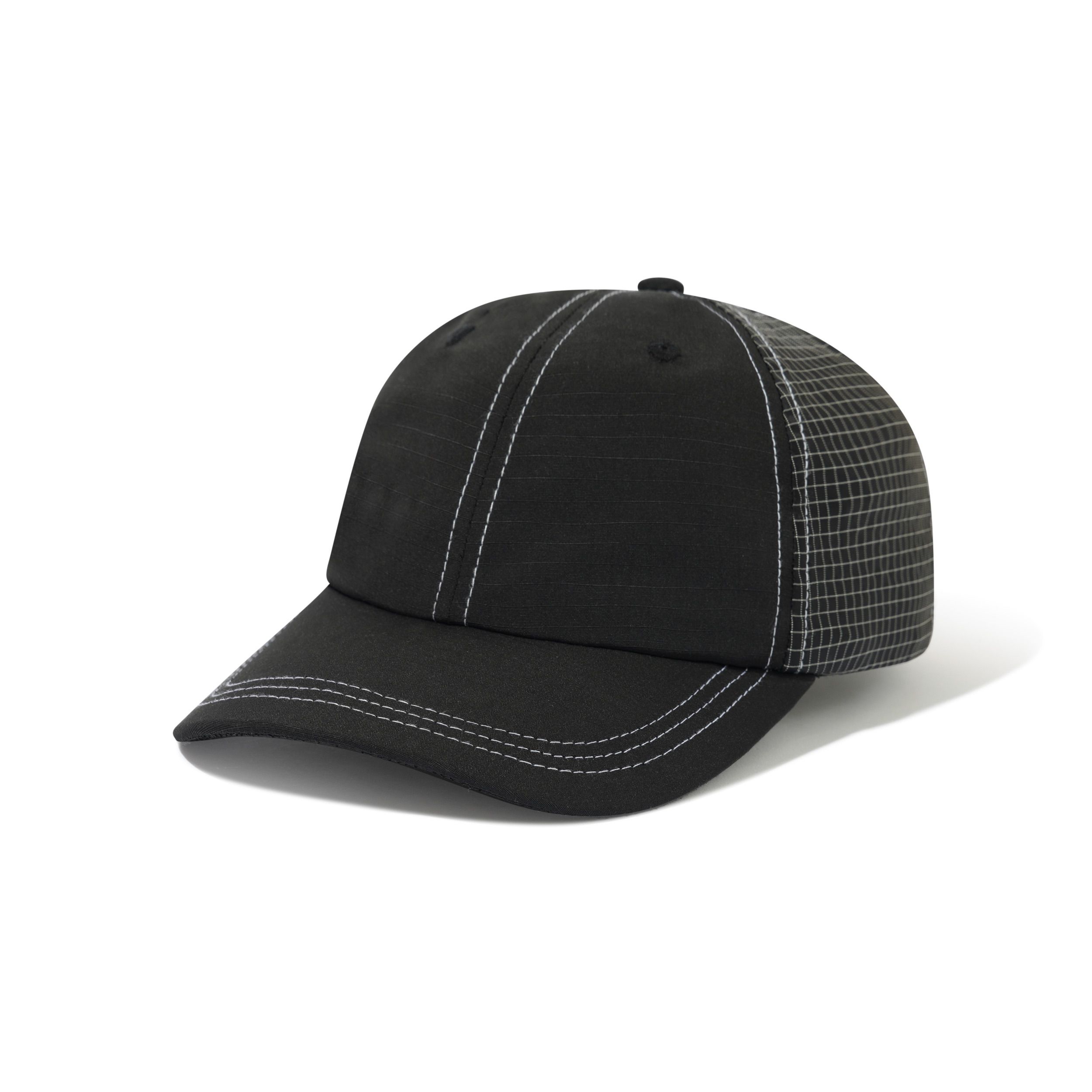 Nylon Ripstop 6 Panel Cap - Black